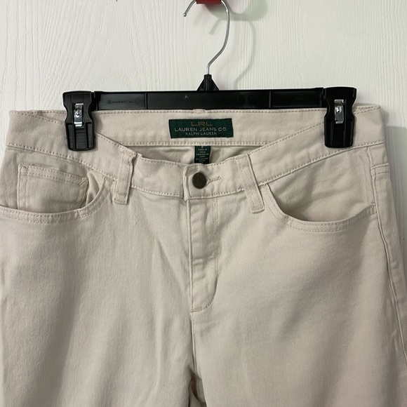 Ralph Lauren LRL Lauren Jean Co Cream Flare Wide Leg Jeans Size 8 - Picture 3 of 10